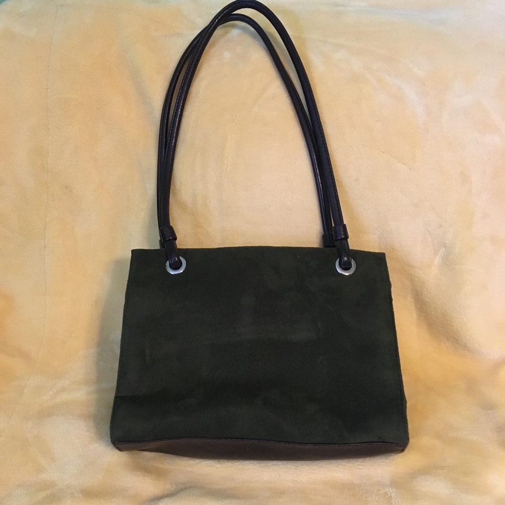 Olive green faux suede mini purse - Picture 2 of 9